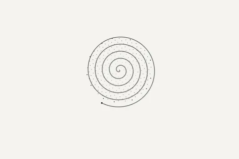 Spiral, interactive pattern